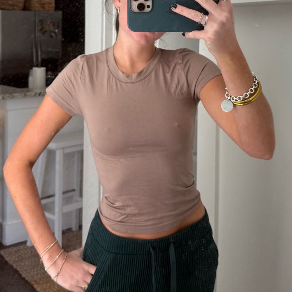 Aritzia Nude baby tee